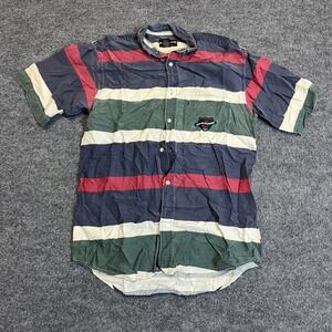 New River Button Down Mens Size S Multicolor Striped Short Sleeve Cotton Casual
